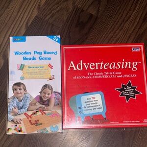 Wooden Peg Board Beads Game and Adverteasing Trivia Game